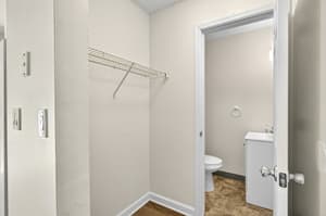 Storage with wire shelving, beige walls at Lincoln Court Townhomes, 230 Lincoln Street, Fairview, Oregon 97024