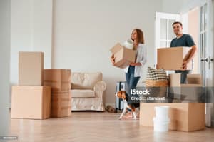 Happy new resident receiving keys to their townhome